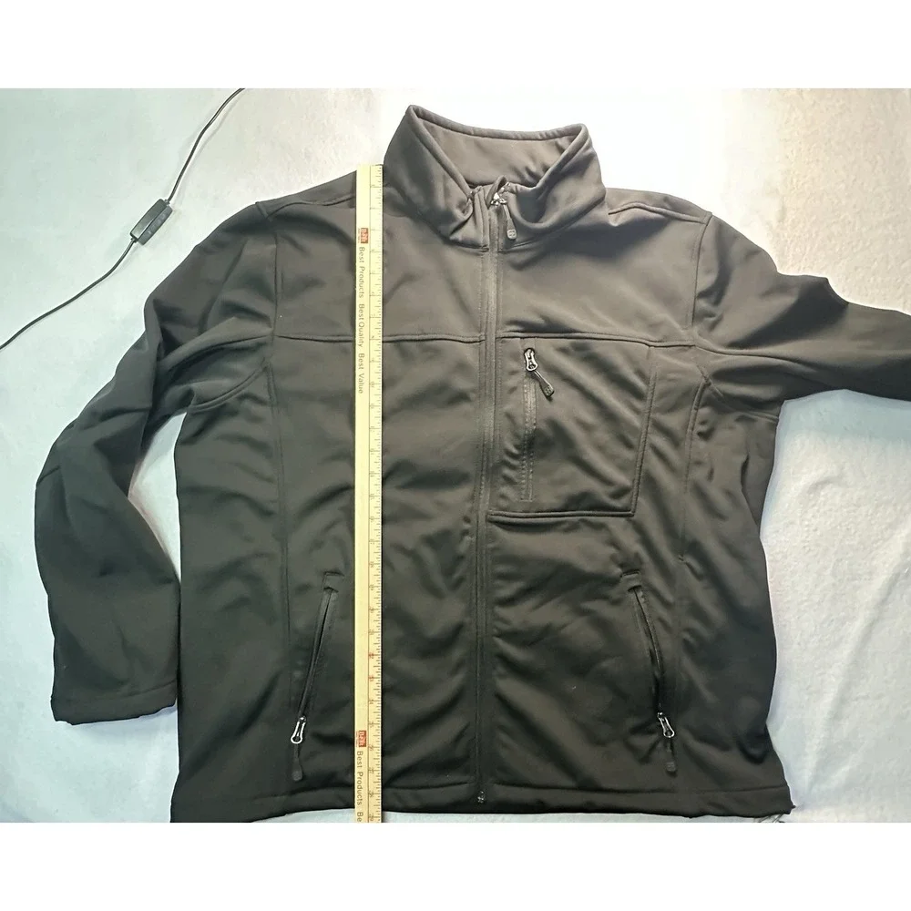 Swiss Tech Men's Jacket Black Size 2x Full Zip Long Sleeve Pockets